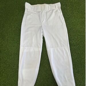 Alleson Athletic White Baseball Pants Mens XL‎ Elastic Bottom Reinforced Knee